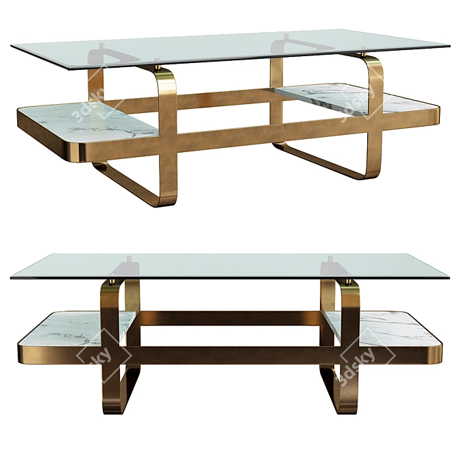 Sleek Modern Atelier Coffee Table 3D model image 1