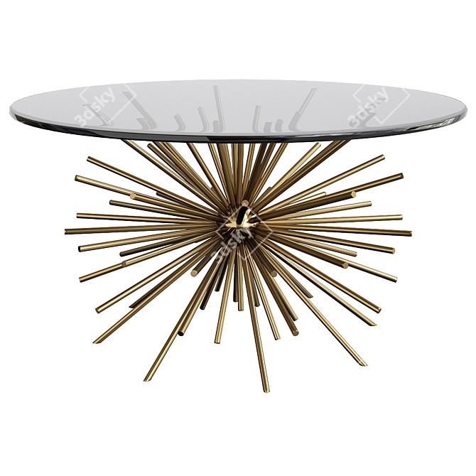 Starburst Brass Coffee Table 3D model image 1