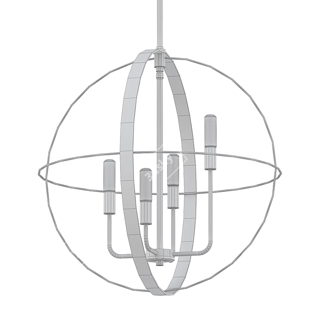 Pillar Candle Globe Chandelier 3D model image 2