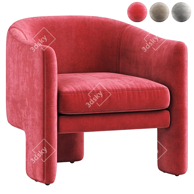 Contemporary Fairfax Armchair 3D Model 3D model image 1