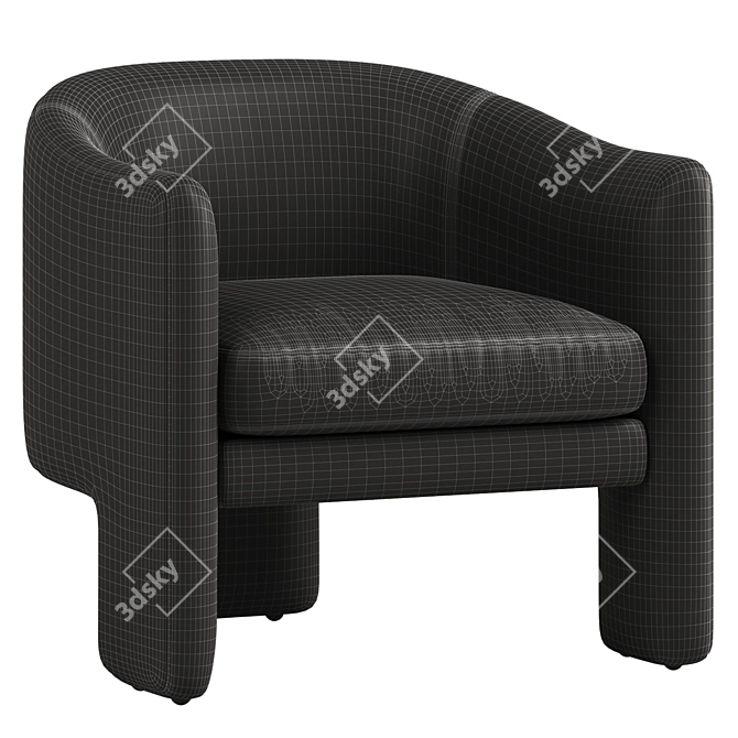 Contemporary Fairfax Armchair 3D Model 3D model image 6