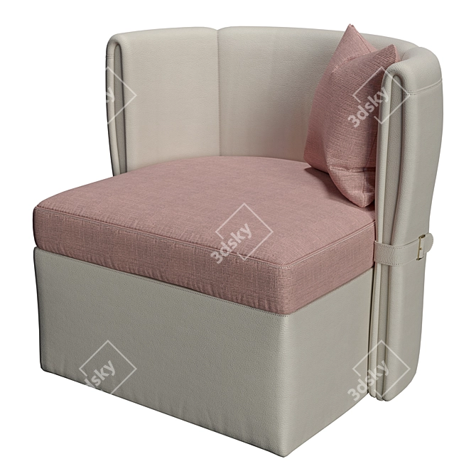 Title: Elegant Curvilinear Ondina Armchair 3D model image 1