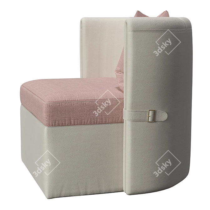 Title: Elegant Curvilinear Ondina Armchair 3D model image 2