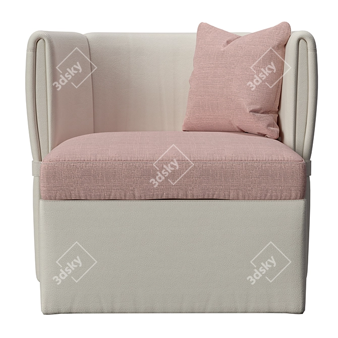 Title: Elegant Curvilinear Ondina Armchair 3D model image 3