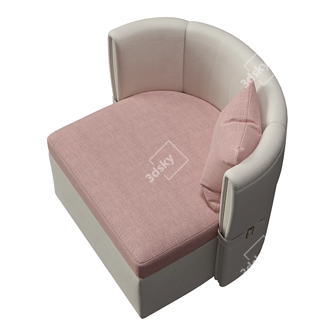 Title: Elegant Curvilinear Ondina Armchair 3D model image 4