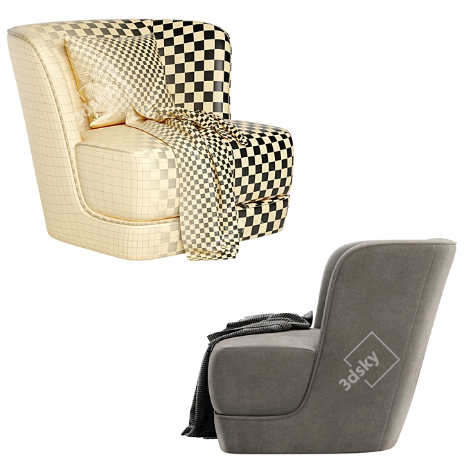 Title: Elegant ROYALE Armchair, Casamilano 3D model image 5