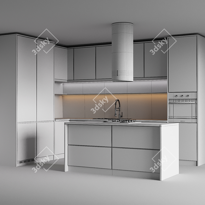 Modern 3D Kitchen Appliance Models 3D model image 4