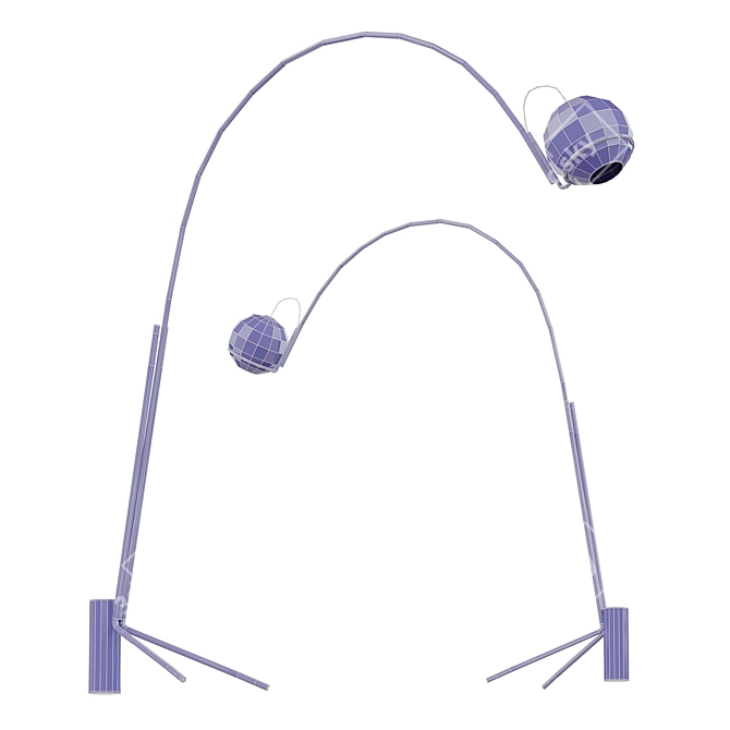 Blown Glass Floor Lamp 3D model image 2