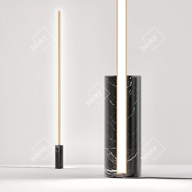 Elegant Marble Floor Lamp 3D model image 1