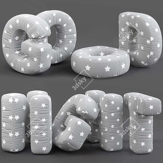 Realistic Alphabet Pillow Model 3D model image 6