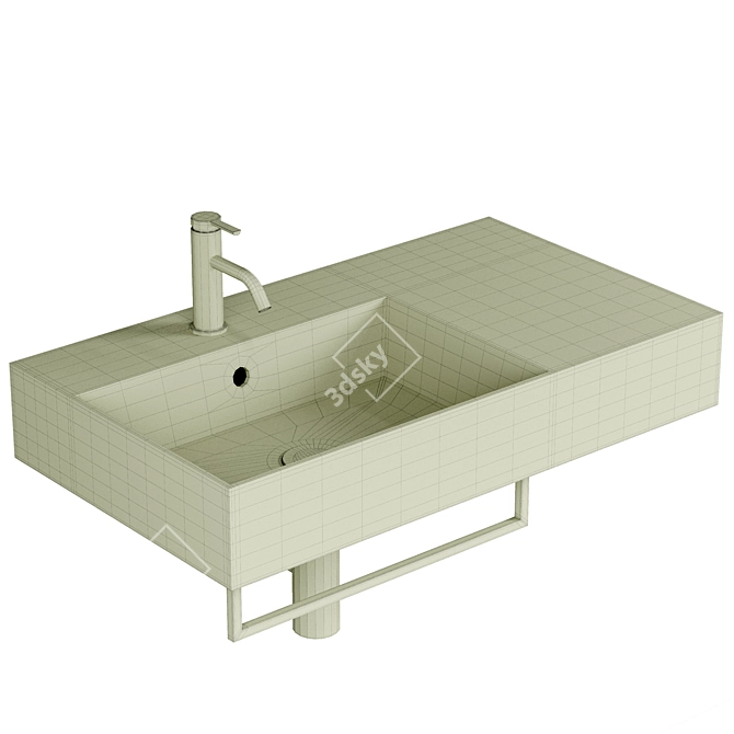 Malvina Ceramic Washbasin | 2 Sizes 3D model image 2