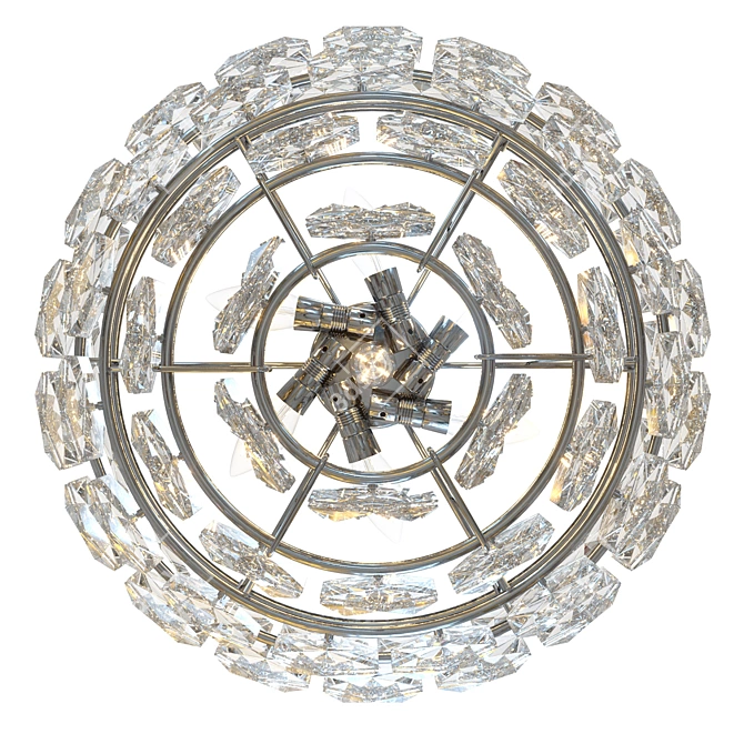 Vintage Crystal Chandelier Hexagonal Germany 3D model image 3