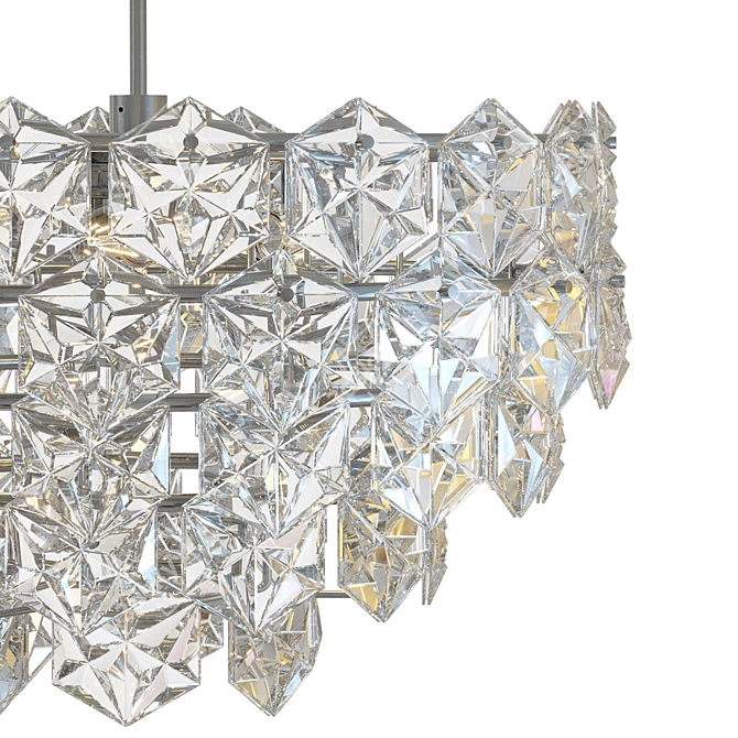 Vintage Crystal Chandelier Hexagonal Germany 3D model image 4