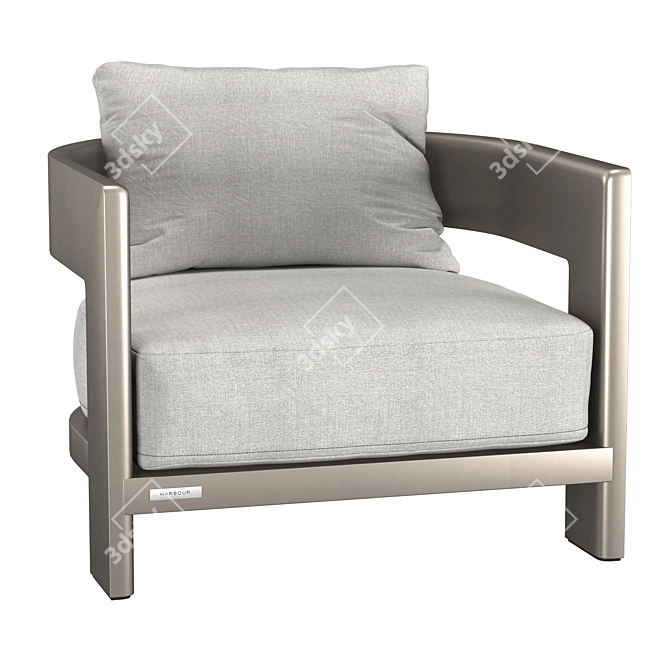 Handcrafted Victoria Armchair with Cotton-Linen Blend 3D model image 1