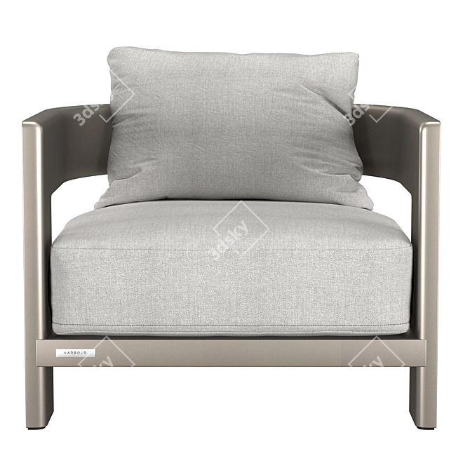 Handcrafted Victoria Armchair with Cotton-Linen Blend 3D model image 2
