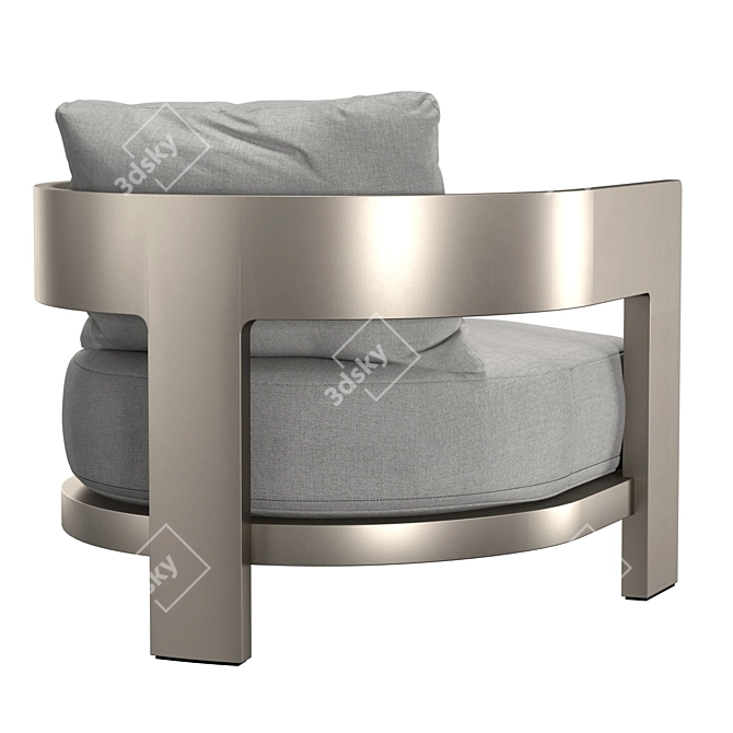 Handcrafted Victoria Armchair with Cotton-Linen Blend 3D model image 4