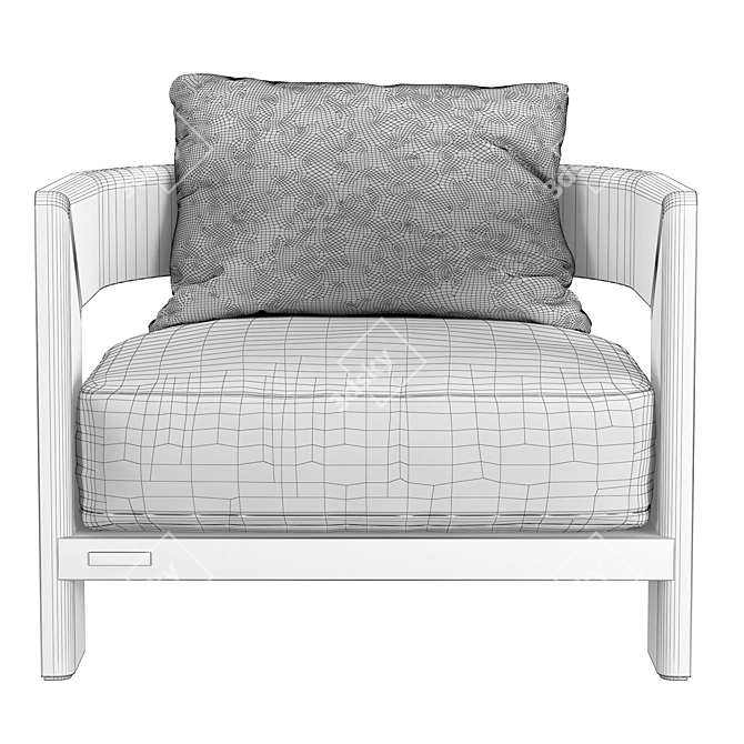 Handcrafted Victoria Armchair with Cotton-Linen Blend 3D model image 5