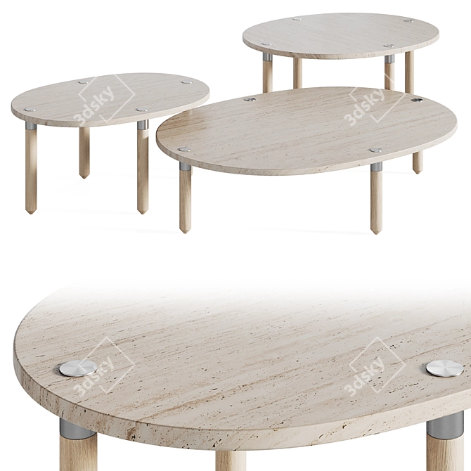 Modern Set Tuk Magazine Tables 3D model image 1