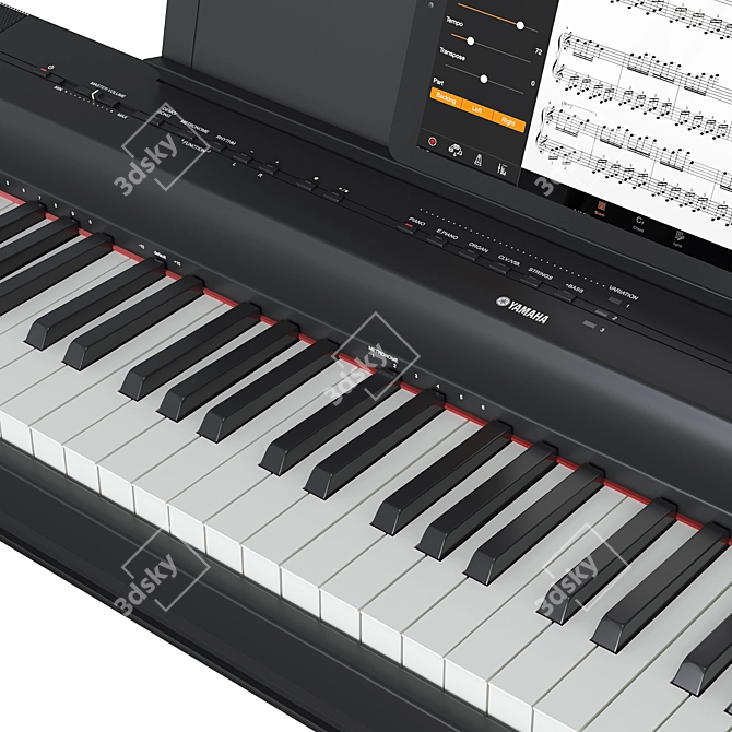 Yamaha P-125 Digital Piano Set 3D model image 3