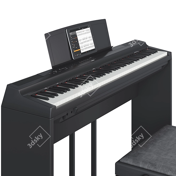 Yamaha P-125 Digital Piano Set 3D model image 4