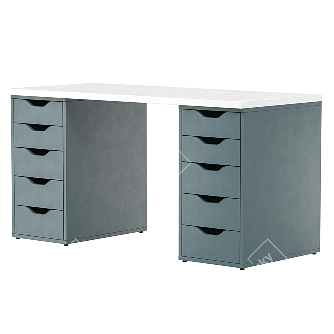 Compact Workspace Desk Storage Solution 3D model image 4
