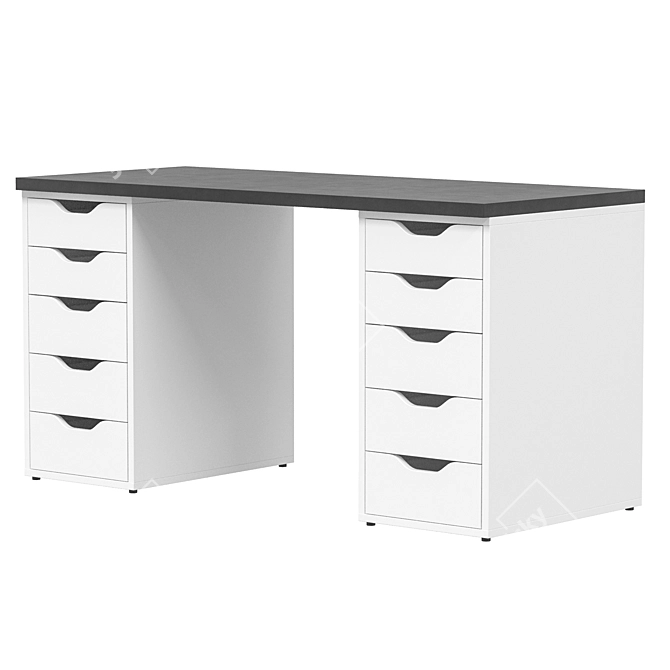Compact Workspace Desk Storage Solution 3D model image 5