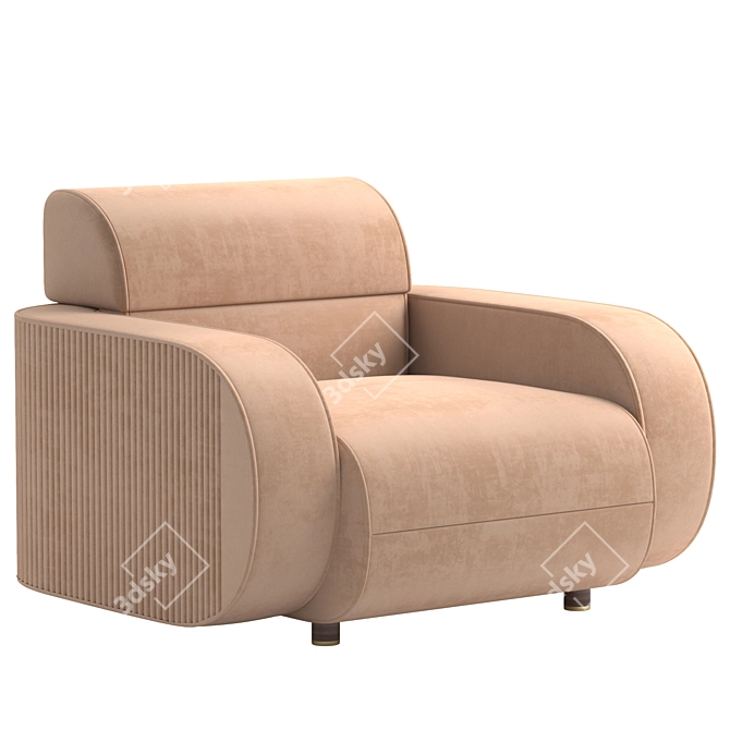 Stylish Rollins Armchair 3D Model 3D model image 1