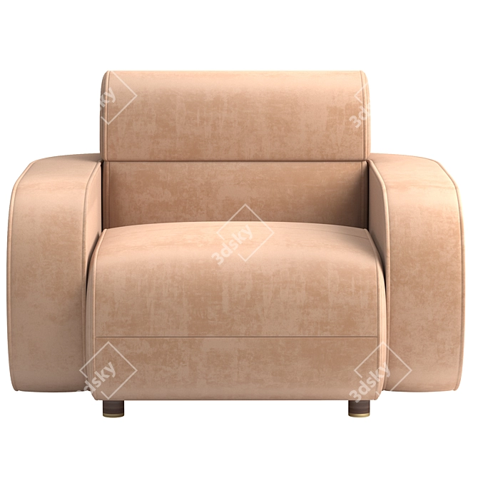 Stylish Rollins Armchair 3D Model 3D model image 2