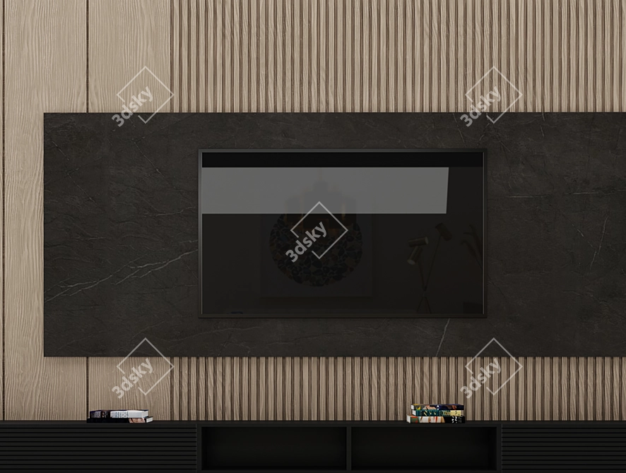 Modern TV Wall Shelf Design 3D model image 3