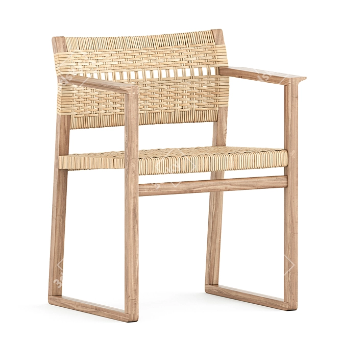 Fredericia Cane Wicker Chair Collection 3D model image 3