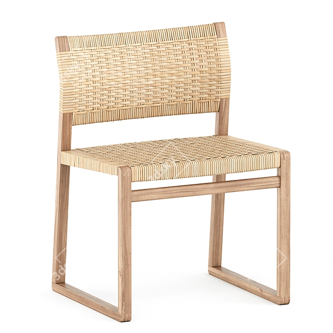 Fredericia Cane Wicker Chair Collection 3D model image 4