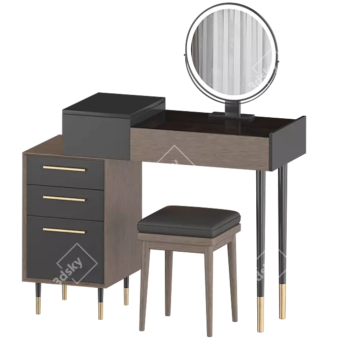 ARABELLA Modern Vanity Set: Elegant, Compact 3D model image 1