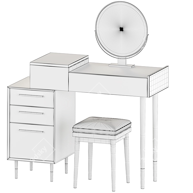 ARABELLA Modern Vanity Set: Elegant, Compact 3D model image 3