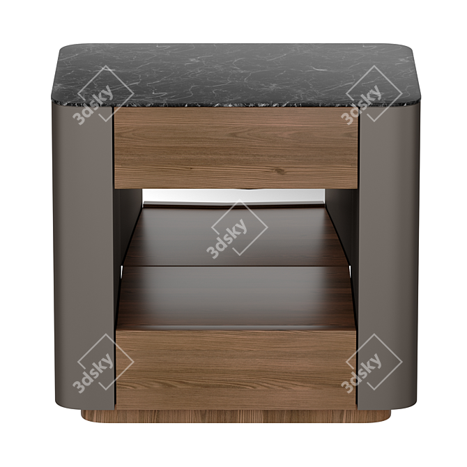 Elegant Volare Bedside Table 3D model image 2