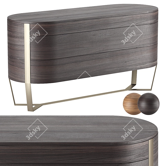 Natuzzi VENERE Modern Wooden Chest 3D model image 1