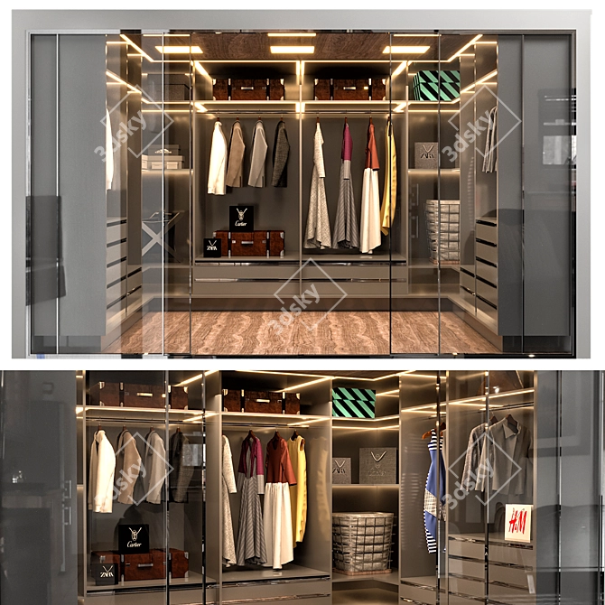 Deco Storage Wardrobe Kit 3D model image 1