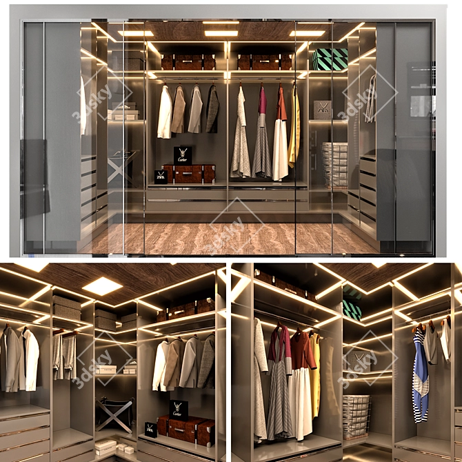 Deco Storage Wardrobe Kit 3D model image 2
