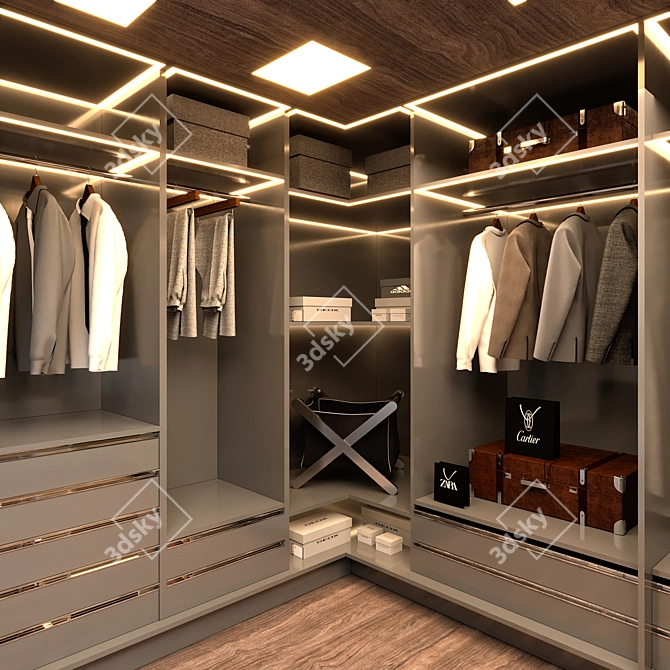 Deco Storage Wardrobe Kit 3D model image 5