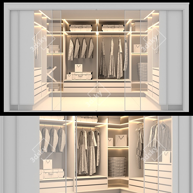 Deco Storage Wardrobe Kit 3D model image 6