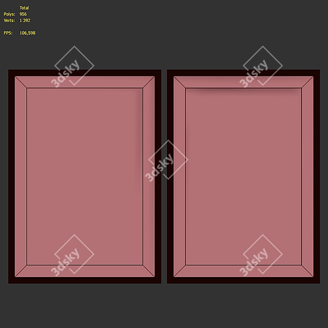 Abstract Frame Set - Modern Style 3D model image 7