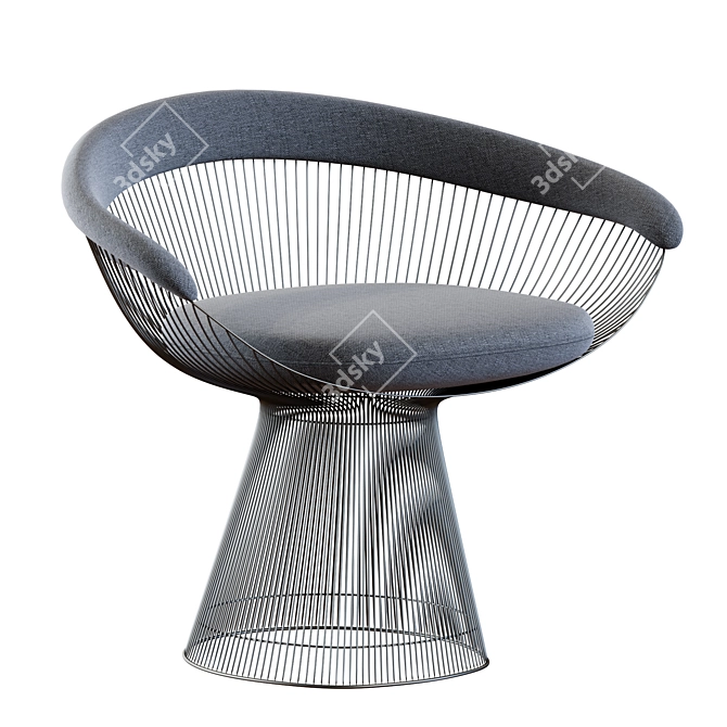 Knoll Platner Set: Armchair & Table 3D model image 3