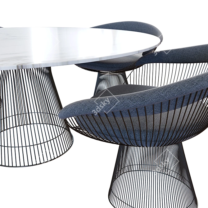 Knoll Platner Set: Armchair & Table 3D model image 5