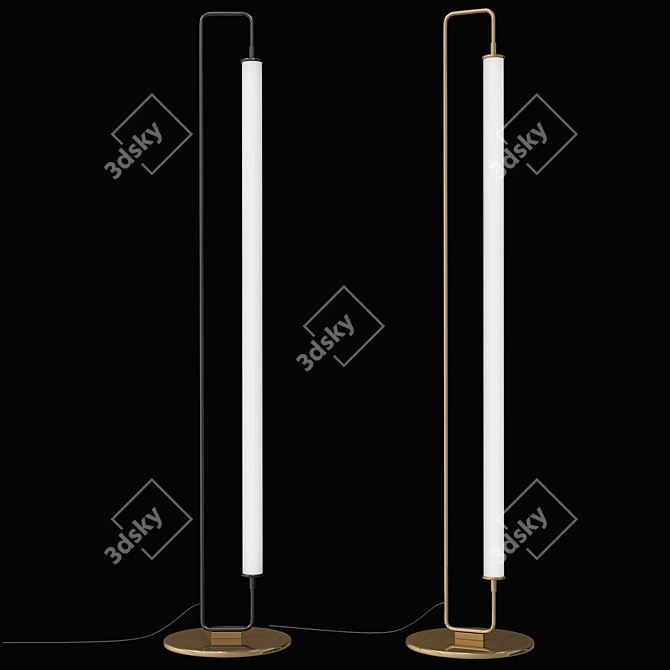 Sleek Linear LED Floor Lamp 3D model image 2