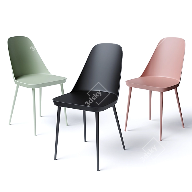 Contemporary White Label Living Chair 3D model image 1
