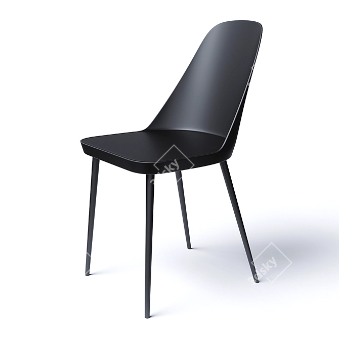 Contemporary White Label Living Chair 3D model image 2