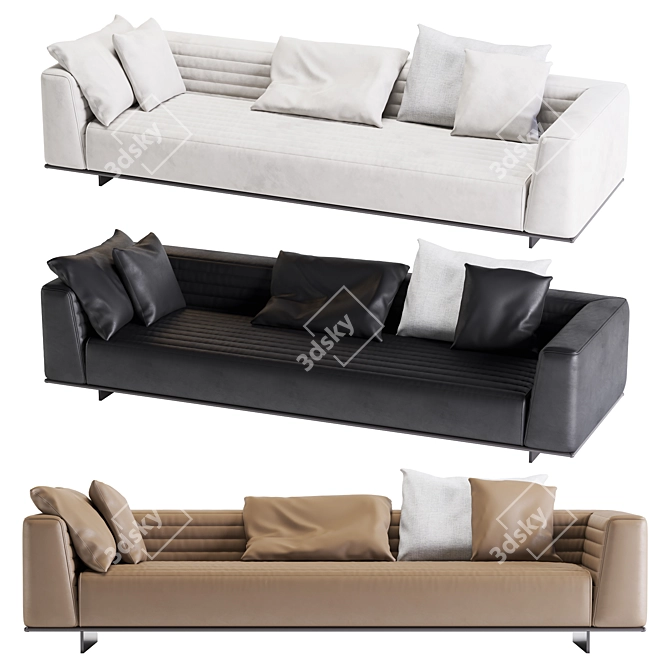 Minotti Roger Spring Low Sofa 3D model image 2