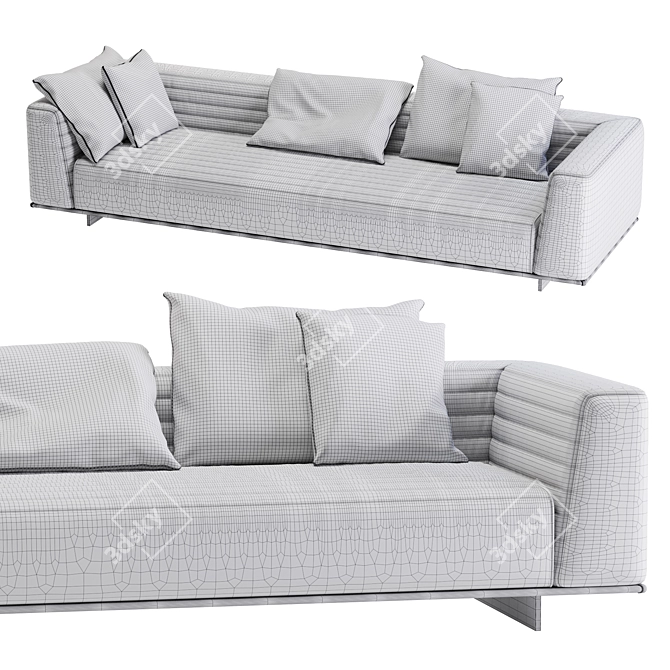 Minotti Roger Spring Low Sofa 3D model image 4