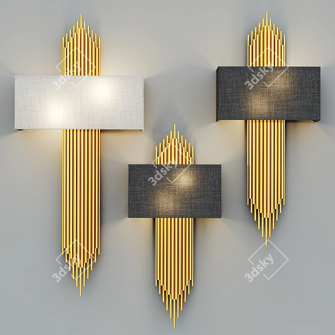 Rustic Metal Fiore Wall Sconce 3D model image 2