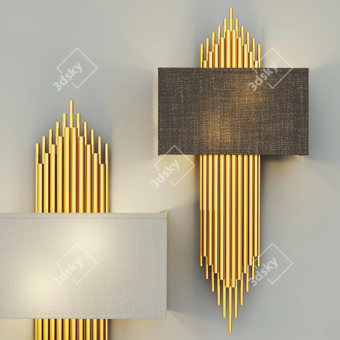 Rustic Metal Fiore Wall Sconce 3D model image 3