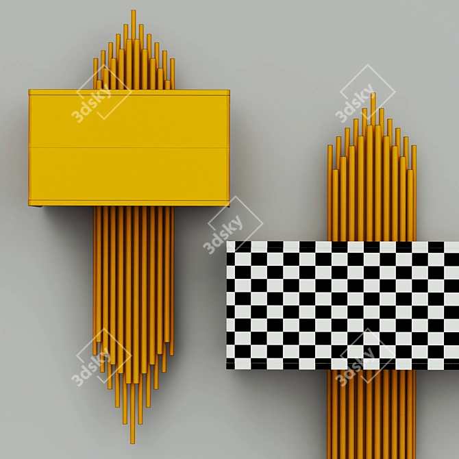 Rustic Metal Fiore Wall Sconce 3D model image 4